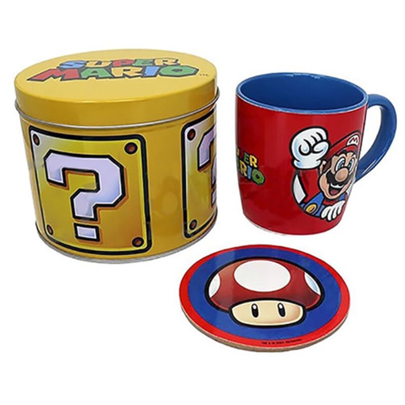 SET DE REGALO TAZA Y POSAVASOS GOLDEN SUPER MARIO PYRAMID INTERNATIONAL GP86086