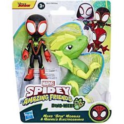 FIGUARA SPIDEY DINO WEBS MILES MORALES Y MARVEL ELECTROSAURUS 6.4X1.78X1.52 CM