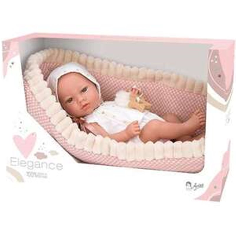 MUÑECA ELEGANCE ARIA ROSA C/ CAPAZO (MUÑECO DE PESO) 38 CM