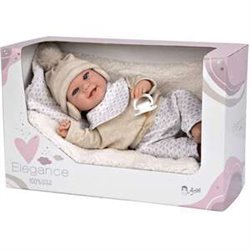 MUÑECA ELEGANCE 35 CM BABYTO BEIGE C/MANTA (MUÑECO DE PESO)