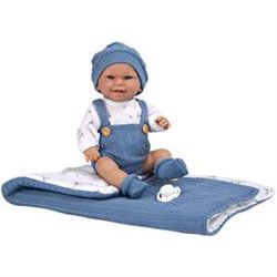 MUÑECA ELEGANCE 33 CM BABYTO AZUL C/SACO DE DORMIR (CUERPO VINYL, SEXO NIÑO)