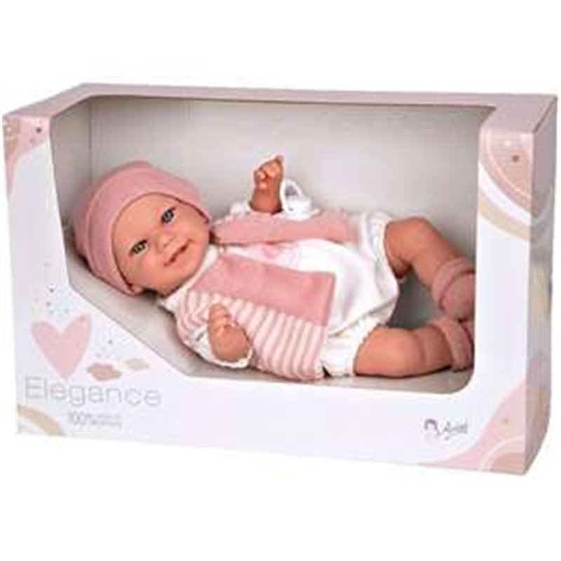 MUÑECA ELEGANCE 35 CM BABYTO ROSA C/MECANISMO RISA TRY ME