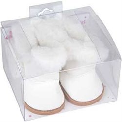 SET BOTAS BLANCAS CON PELO PARA MUÑECOS DE 40 CM