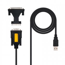 Nanocable CONVERTIDOR USB A SERIE, TIPO A/M-RS232 DB9/M DB25/M, 1,8 M