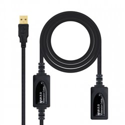 Nanocable CABLE USB 2.0 PROLONGADOR CON AMPLIFICADOR, TIPO A/M-A/H, 10 M