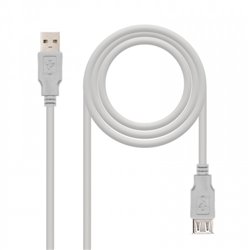 Nanocable CABLE USB 2.0, TIPO A/M-A/H, BEIGE, 1.0M