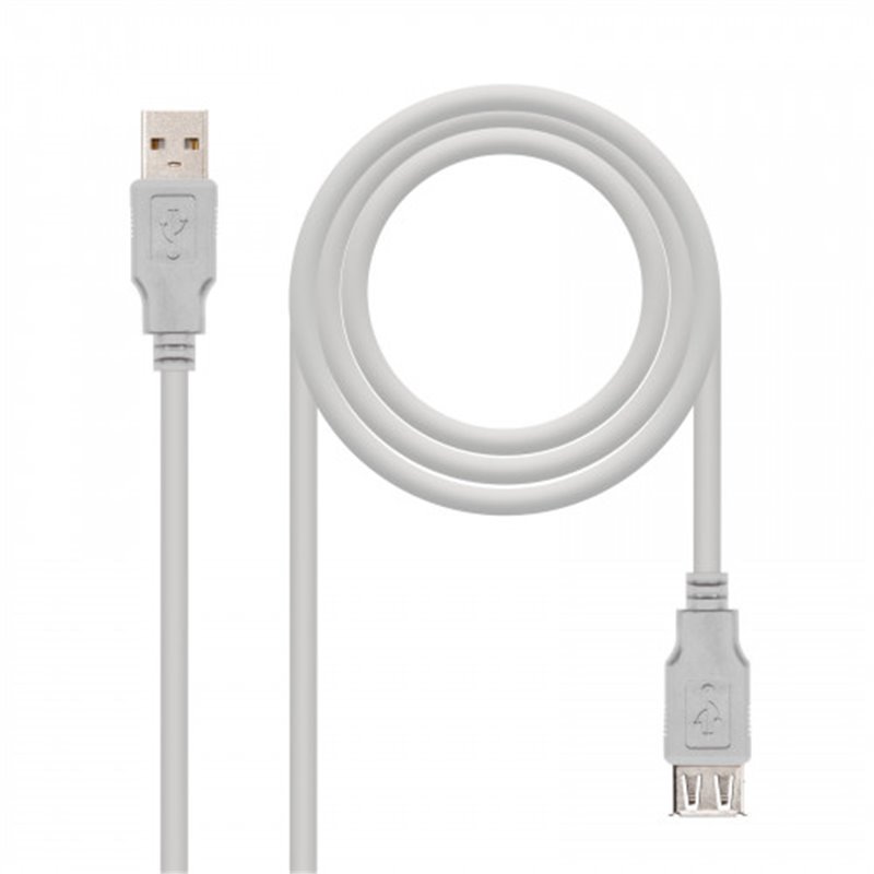 Nanocable CABLE USB 2.0, TIPO A/M-A/H, BEIGE, 1.0M