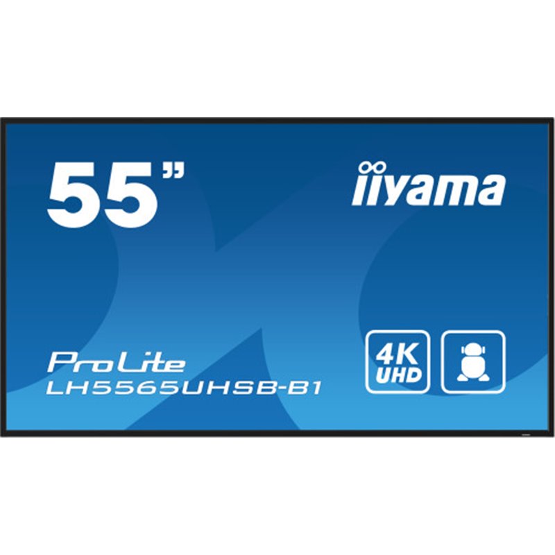 iiyama LH5565UHSB-B1 pantalla de señalización Diseño de quiosco 138,7 cm (54.6") LED Wifi 800 cd / m² 4K Ultra HD Negro Procesad