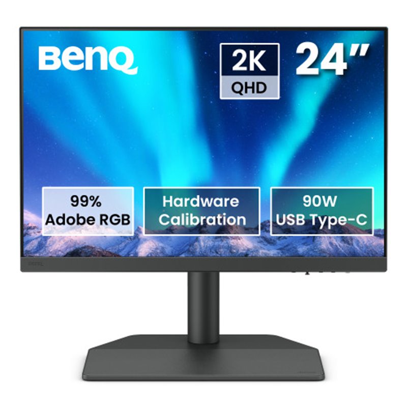 MONITOR PARA FOTOGRAFOS BENQ SW242Q 24.1” IPS,2K, 2560 X 1600, 16:10, 99% ADOBE RGB, 98% P3, CALIBRACIÓN, USB-C 90W, TÜV, LUT 3D