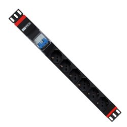 WP WPN-PDU-G02-06 unidad de distribución de energía (PDU) 6 salidas AC 1U Negro, Rojo