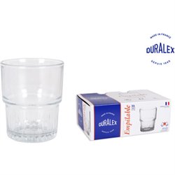 SET 6 VASOS TRANSPARENTE 16CL APILABLE