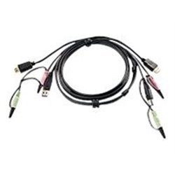 Aten 2L-7D02UH cable para video, teclado y ratón (kvm) 1,8 m Negro