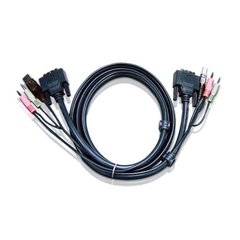 Aten Cable KVM DVI-I single link USB de 3 m