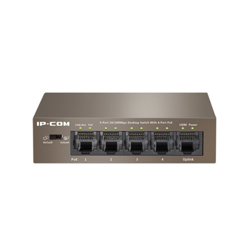 IP-COM Networks F1105P-4-63W switch No administrado Fast Ethernet (10/100) Negro Energía sobre Ethernet (PoE)