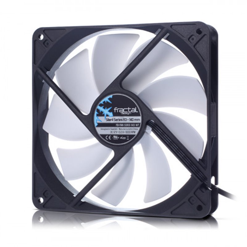 Fractal Design Silent Series R3 140mm Carcasa del ordenador Ventilador 14 cm Negro, Blanco