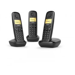 Gigaset A170 Trio Teléfono DECT/analógico Negro Identificador de llamadas