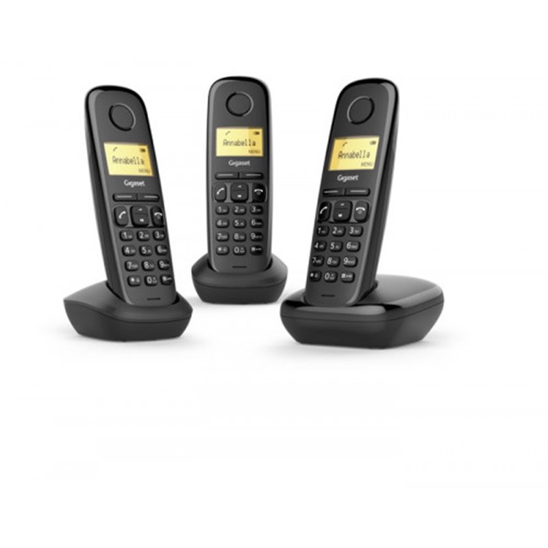 Gigaset A170 Trio Teléfono DECT/analógico Negro Identificador de llamadas