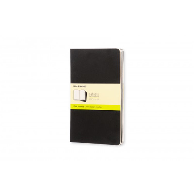 SET DE 3 LIBRETAS CAHIER NEGRAS L (13X21CM) LISAS MOLESKINE QP318