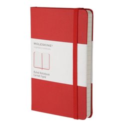 LIBRETA CLASICA TAPA DURA ROJA L (13X21CM) RAYADA MOLESKINE QP060R