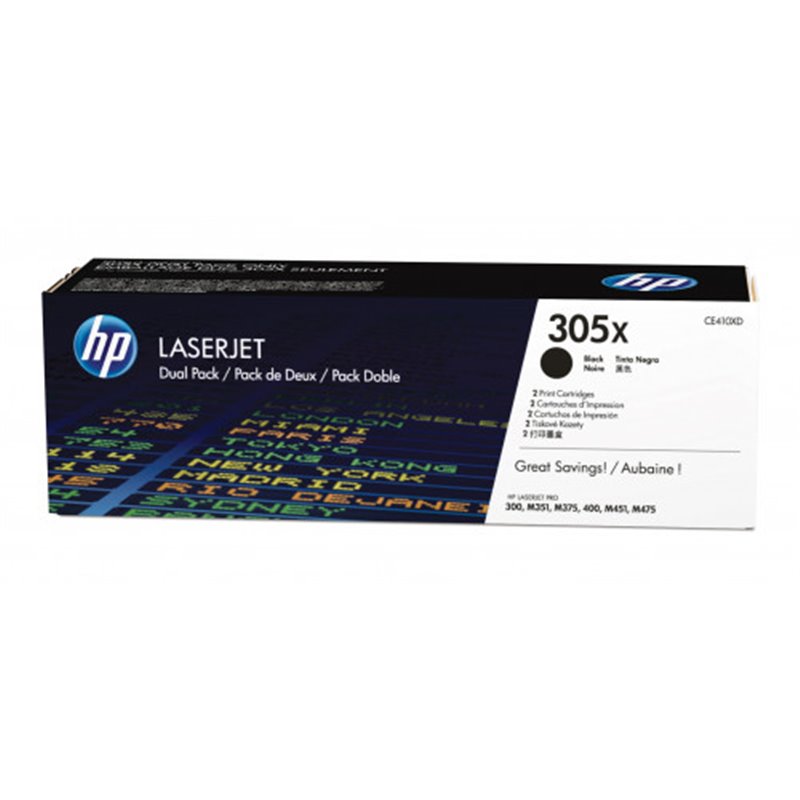 HP 305X TONER HP305X NEGRO (CE410XD)