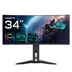 Gigabyte MO34WQC pantalla para PC 86,4 cm (34") 3440 x 1440 Pixeles Wide Quad HD OLED Negro