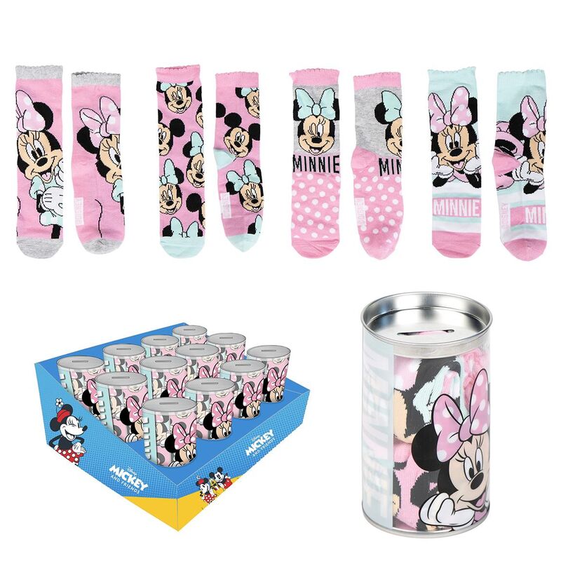 Blister 4 calcetines Minnie Disney surtido