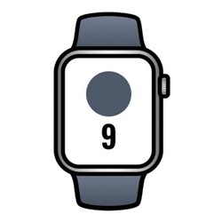 Apple Watch Series 9/ GPS/ 45mm/ Caja de Aluminio Plata/ Correa Deportiva Azul Tempestad M/L