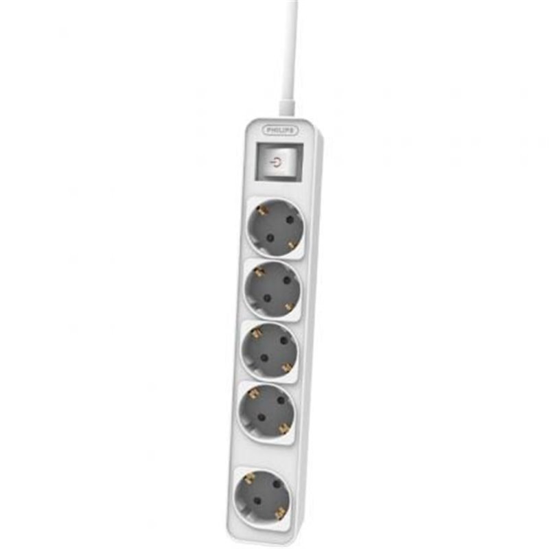 Regleta con Interruptor Philips CHP2154W/10/ 5 Tomas de corriente/ Cable 1.5m/ Blanco