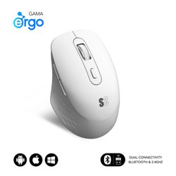 SUBBLIM Ratón CURVE ERGO DUAL MOUSE BATTERY WHITE