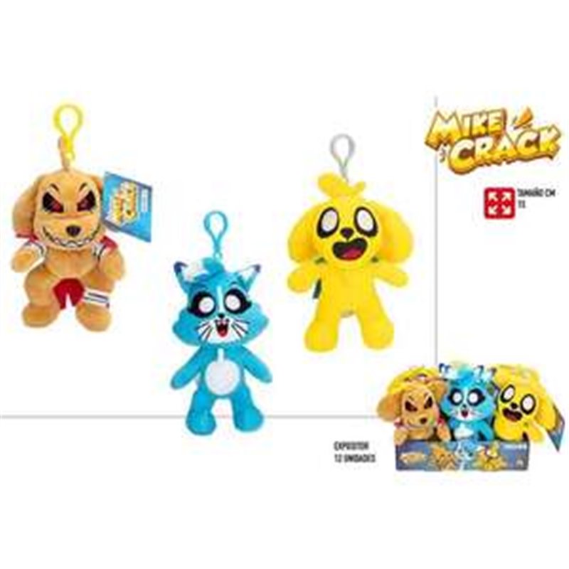 PELUCHE MIKECRACK 15 CM CON COLGADOR. - MODELOS SURTIDOS