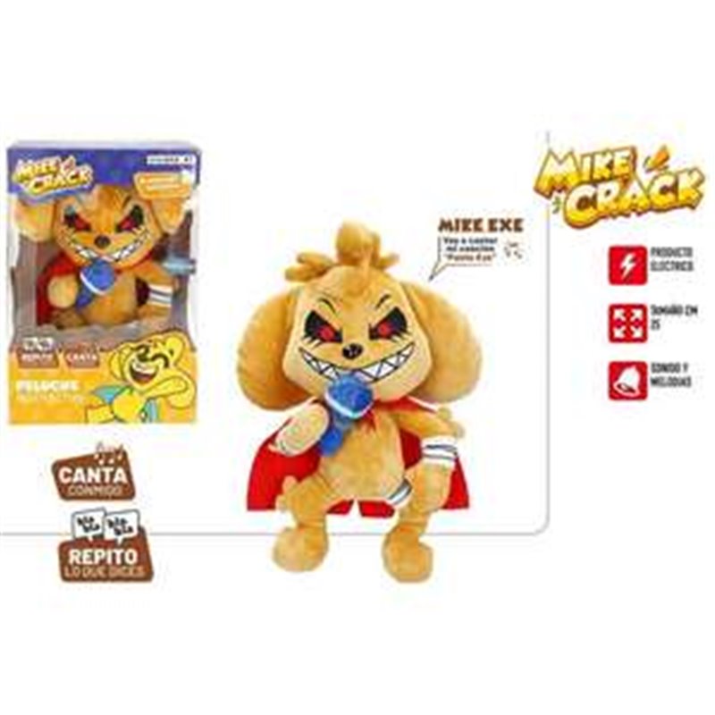 PELUCHE EXE DE MIKE CRACK INTERACTIVO 25 CM CON SONIDOS Y MELODIAS