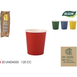 SET-20 VASO CARTON MULTICOLOR 120CC ALGON