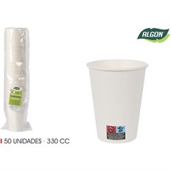 SET-50 VASO BLANCO CARTON 330CC ALGON