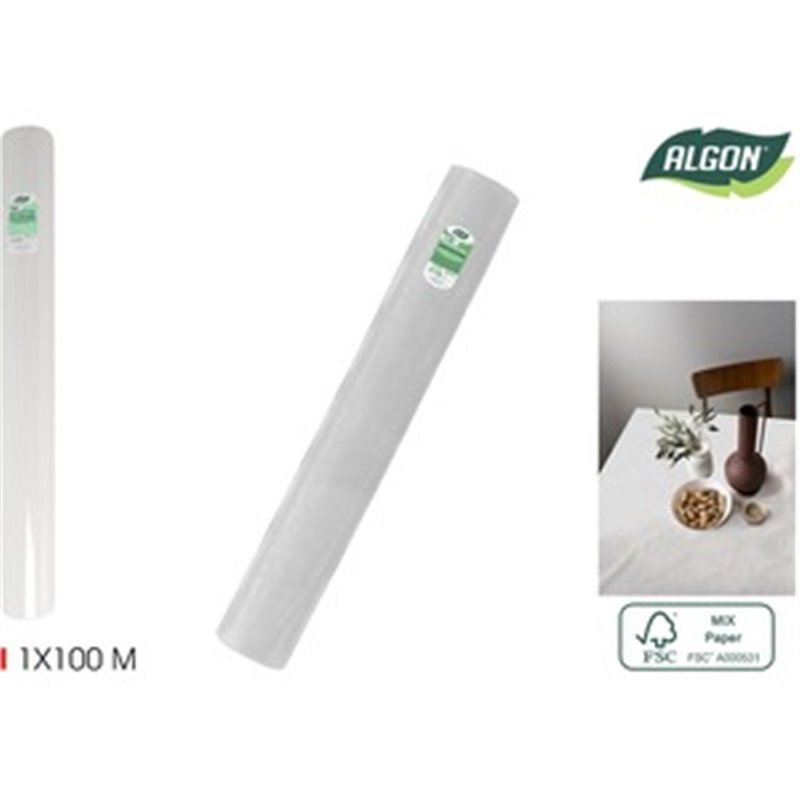 ROLLO MANTEL BLANCO C/MANDRIL 1X100 ALGON