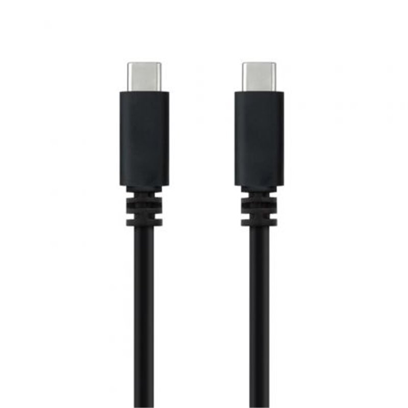 Cable USB 2.0 Tipo-C Nanocable 10.01.2301-L150/ USB Tipo-C Macho - USB Tipo-C Macho/ 480Mbps/ 1.5m/ Negro