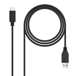 Cable USB 3.1 Tipo-C Nanocable 10.01.4002/ USB Tipo-C Macho - USB Macho/ 2m/ Negro