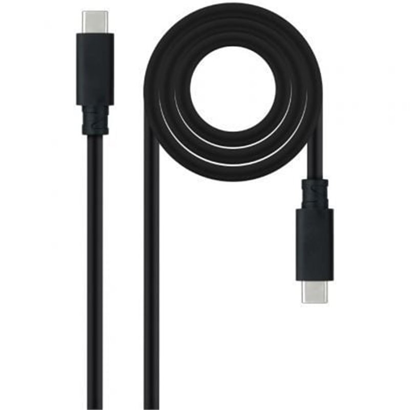 Cable USB 3.2 Tipo-C Nanocable 10.01.4103/ USB Tipo-C Macho - USB Tipo-C Macho/ Hasta 100W/ 20Gbps/ 3m/ Negro