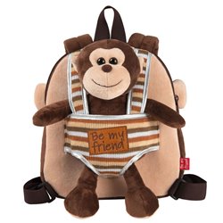 Mochila reversible + peluche Mono Max 25cm