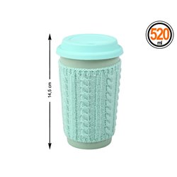 TAZA JERSEY VERDE 14.5 X 9 CM TAPA SILICONA 520 ML