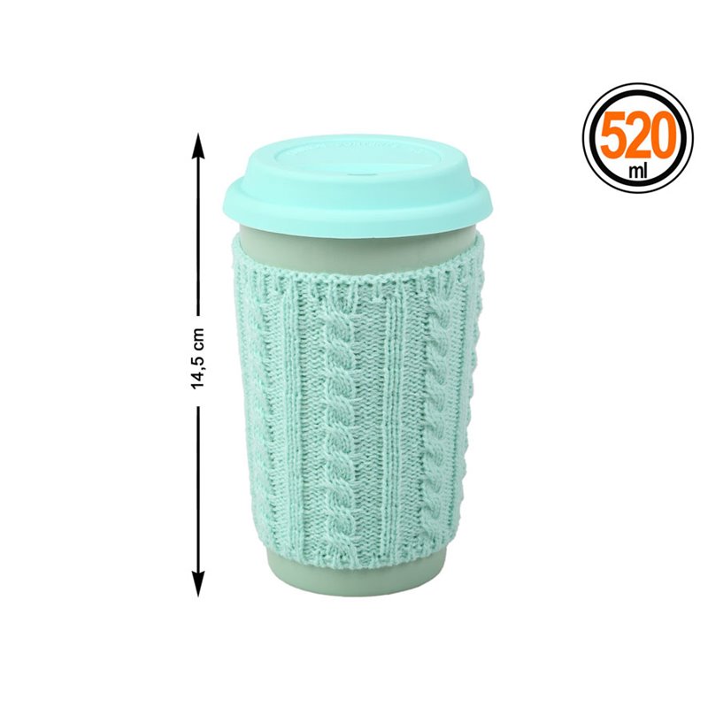 TAZA JERSEY VERDE 14.5 X 9 CM TAPA SILICONA 520 ML