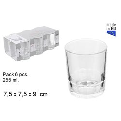 VASOS AGUA TRANSPARENTE X6 255ml CANDANCHU