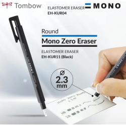 BORRADOR DE PRECISION PUNTA REDONDA 2,3 MM. CUERPO NEGRO TOMBOW EH-KUR11