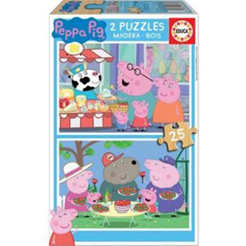 PEPPA PIG PUZZLE MADERA 2X25