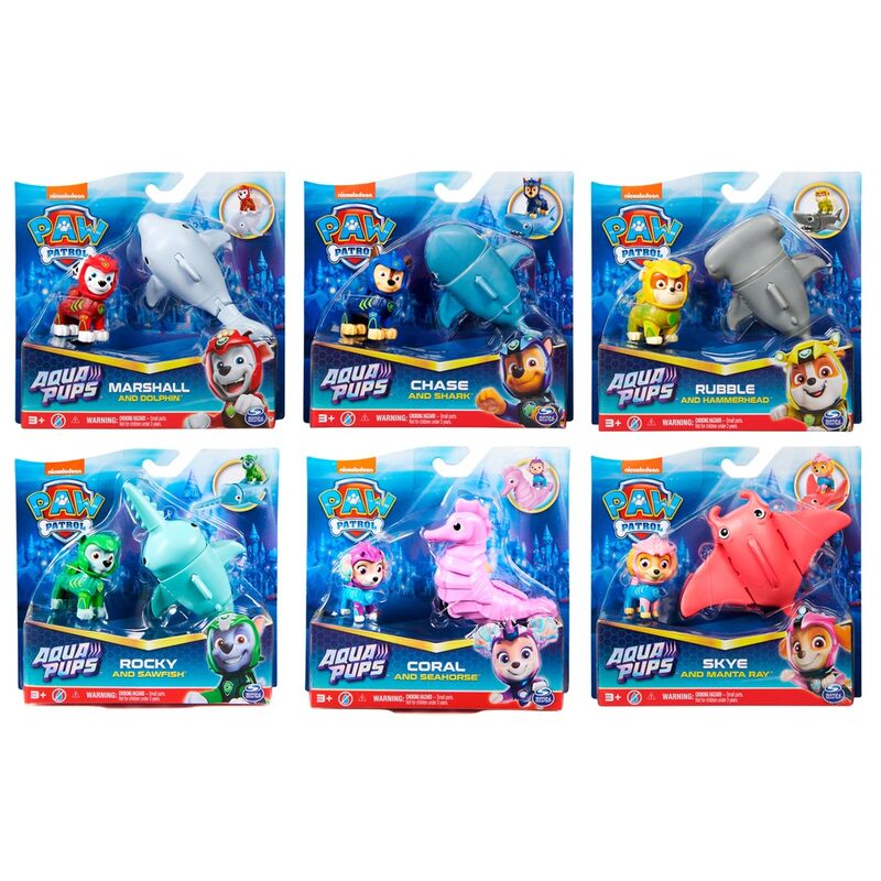 Blister 2 figuras Aqua Pups Patrulla Canina Paw Patrol surtido