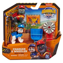 Blister 2 figuras Charger y Wheeler Equipo Rubble Patrulla Canina Paw Patrol