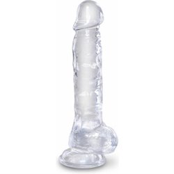 KING COCK - DILDO REALISTA , TRANSPARENTE -16,5 CM