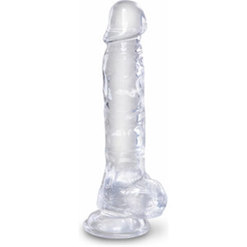 KING COCK - DILDO REALISTA , TRANSPARENTE -16,5 CM