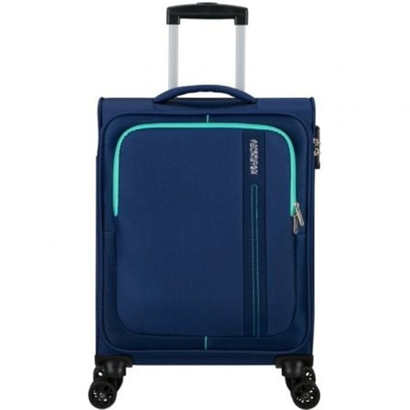 Maleta de Cabina American Tourister Sea Seeker Spinner 55cm/ 55x40x20cm/ 4 Ruedas/ Marino Combate