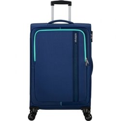 Maleta de Cabina American Tourister Sea Seeker Spinner 68cm/ 68x43x25cm/ 4 Ruedas/ Marino Combate