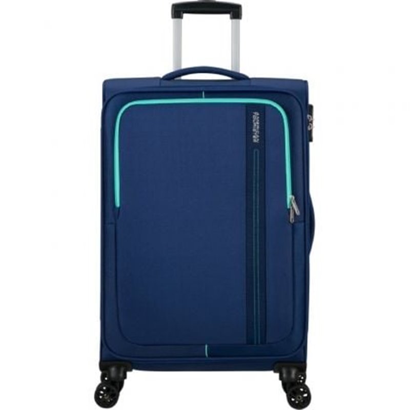 Maleta de Cabina American Tourister Sea Seeker Spinner 68cm/ 68x43x25cm/ 4 Ruedas/ Marino Combate